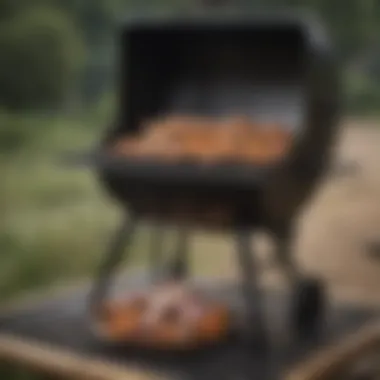 Pellet grill set up for smoking