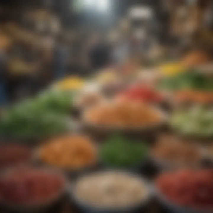 A local market filled with fresh ingredients and regional specialties
