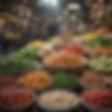 Fresh Ingredients at a Local Market A local market filled with fresh ingredients and regional specialties