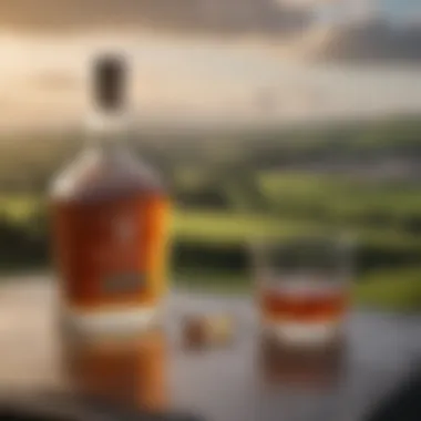 The Heart of Irish Whiskey Production A scenic view of the Irish countryside with distilleries in the distance