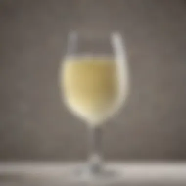 Close-up of a glass of Aldi Sauvignon Blanc showcasing its color and clarity