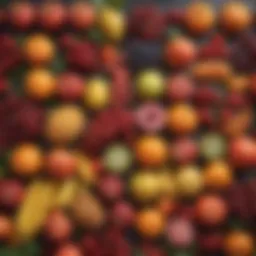 Vibrant display of organic fruits