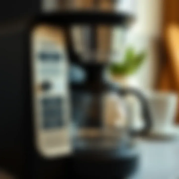 User-friendly control panel of the coffee maker