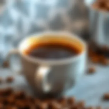 Freshly brewed coffee showcased in a cup