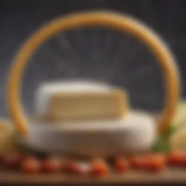Artisanal Cheese Wheel A close-up of a cheese wheel with unique markings and a distinct rind