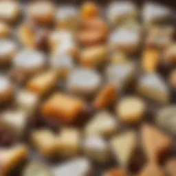 A selection of artisanal cheeses showcasing diverse textures and colors