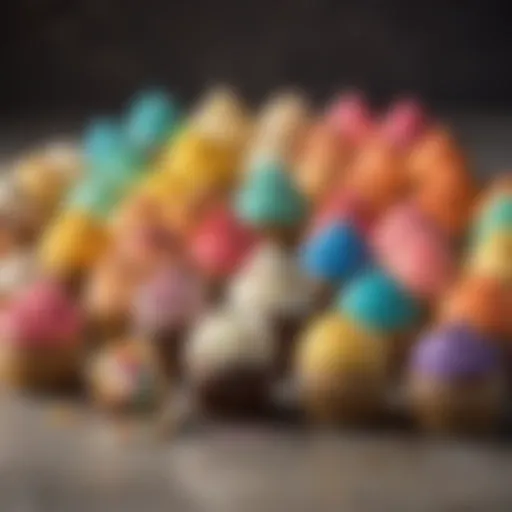 Colorful assortment of boxed frosting mixes