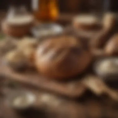 Ingredients laid out for bread making