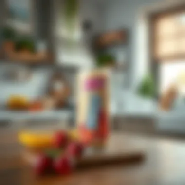 Breakfast Energy Drink Appeal A refreshing breakfast energy drink in a modern kitchen setting.