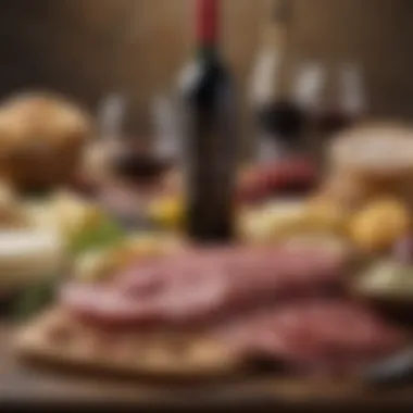 Gourmet Pairings for Cabernet Sauvignon Assorted cheese and meat pairings with Cabernet Sauvignon
