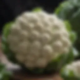 A vibrant cauliflower head showcasing its texture and color