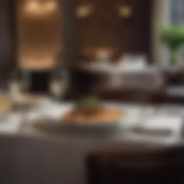 Sophisticated Dining Experience Elegant dining ambiance at a high-end restaurant