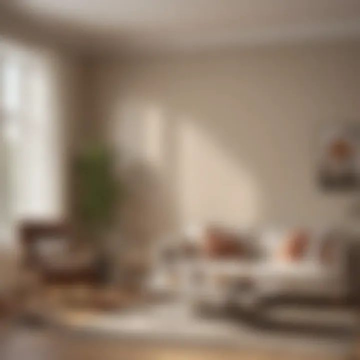 Before and after of a room painted with creamy mushroom