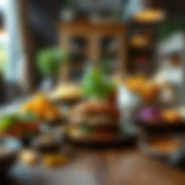 A beautifully arranged table featuring a variety of cultural cuisines.