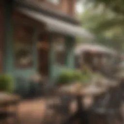 Charming outdoor dining area at a local restaurant