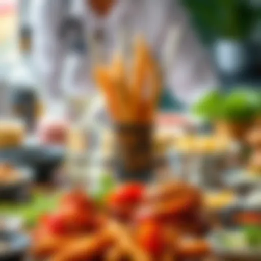 Culinary Diversity on Display A vibrant spread of international dishes showcasing culinary diversity.