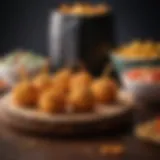 A vibrant selection of appetizers made in an air fryer