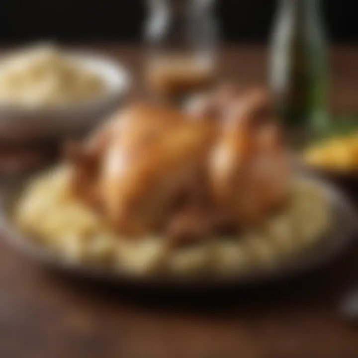 An array of ingredients showcasing the essential components of a chicken and mashed potatoes dish