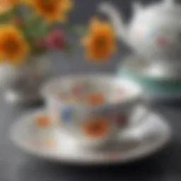 Elegant porcelain dish set with floral patterns