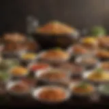 An array of colorful dishes representing various global cuisines.