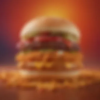 Dynamic illustration of the Dairy Queen Spicy Burger against a colorful backdrop