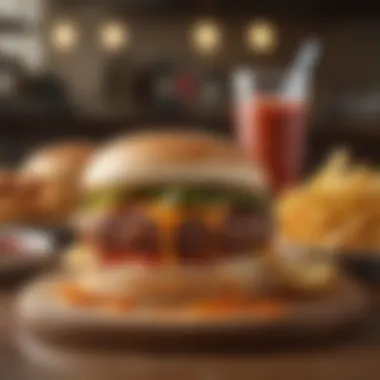 Presentation of the Dairy Queen Spicy Burger A beautifully plated Dairy Queen Spicy Burger with condiments