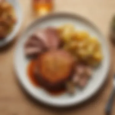 Delectable Pork Chop and Potato Plate A delectable plate showcasing pork chop and potato dish