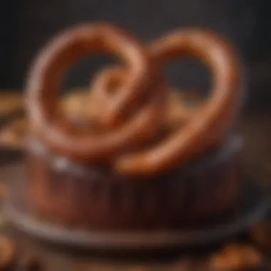 Pretzel-Infused Chocolate Cake Close-up of pretzel-infused chocolate cake