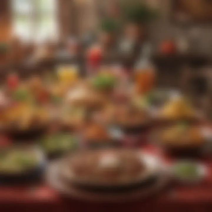 A beautifully arranged table setting for a festive Mexican meal, capturing the essence of dining culture