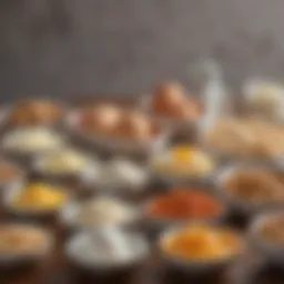 A variety of egg replacements displayed in bowls