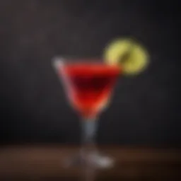 A vibrant cocktail glass filled with El Jimador New Mix Vampiro showcasing its unique color