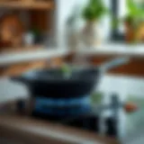 Elegant arrangement of cast iron skillet on an electric burner showcasing elegance and functionality