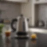 Electric percolator coffee pot in an elegant kitchen setting