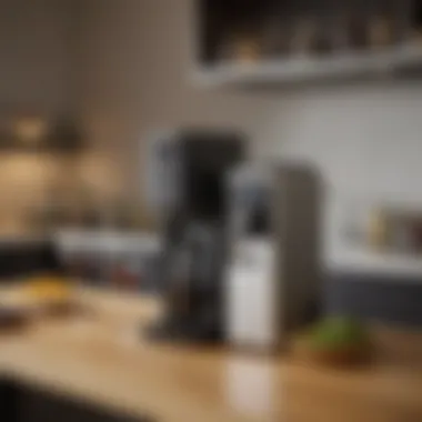 Wine enthusiast using an electric dispenser in a kitchen