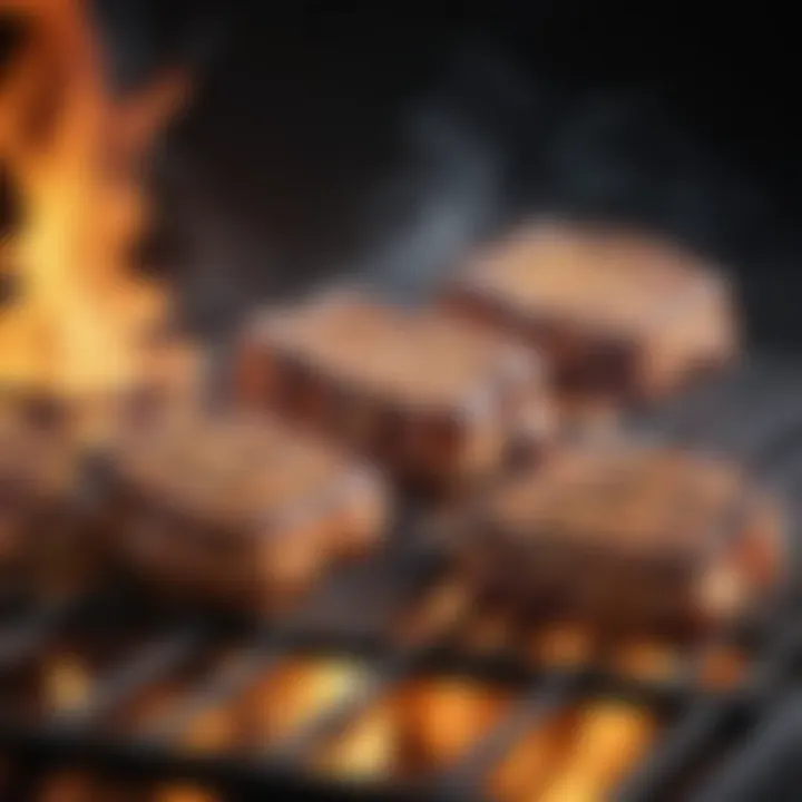 A close-up of grill flames showcasing high heat performance
