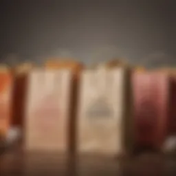 Elegant gift bags showcasing exquisite party favors