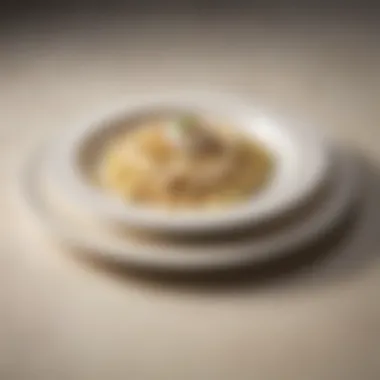 A beautifully plated pasta dish with a creamy sauce, emphasizing the use of milk.