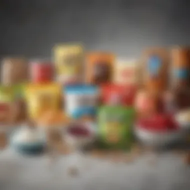 Innovative Sugar-Free Products Selection of packaged foods labeled as sugar-free alternatives