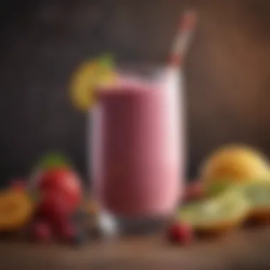 A refreshing smoothie made from various fruits beneficial for blood pressure.