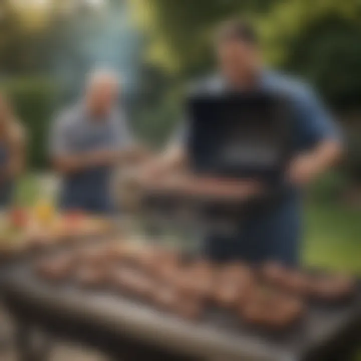 Happy customers enjoying a barbecue