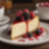 A slice of gluten-free cheesecake with a berry topping.