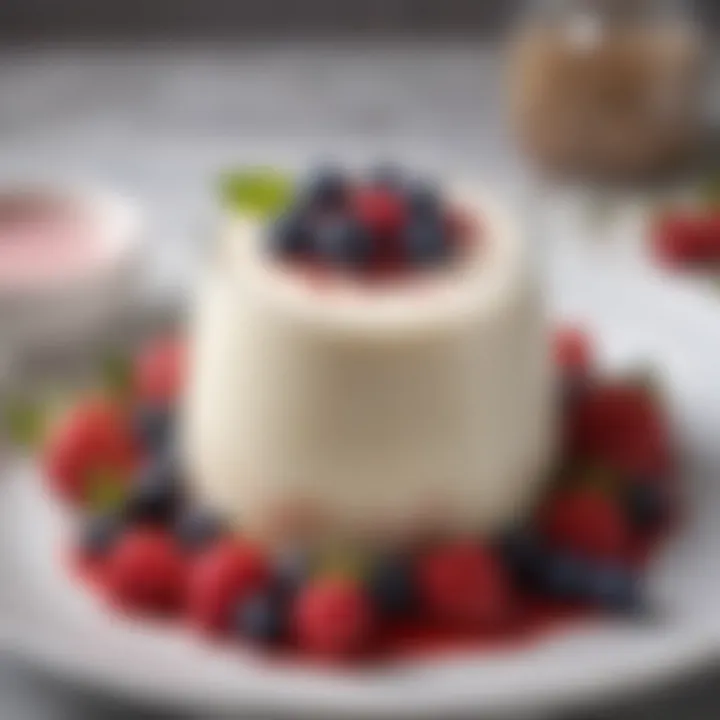 Refreshing coconut milk panna cotta with berries