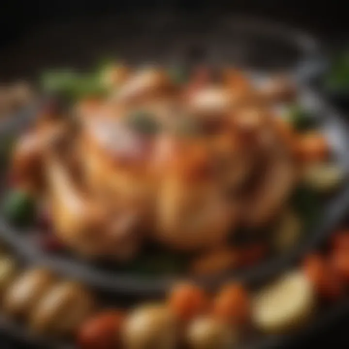 Oven-baked chicken with a colorful array of seasonal vegetables