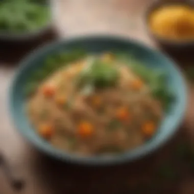 Nourishing Whole Grain Culinary Delight Delicious whole grain dish garnished with fresh herbs.