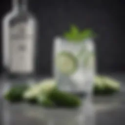 A vibrant glass of Hendrick's Cucumber Gin and Tonic garnished with fresh cucumber slices and herbs