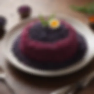 Gourmet Creation with Kares Purple Rice A gourmet dish featuring Kares purple rice as a key ingredient.