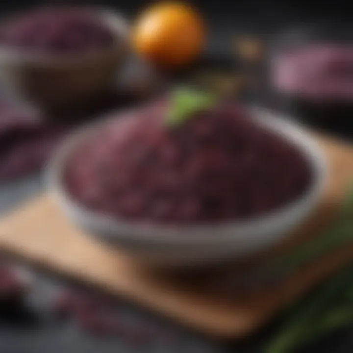 Nutritional chart highlighting the benefits of Kares purple rice.