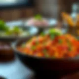 A vibrant bowl of kimchi fried rice garnished with green onions and sesame seeds
