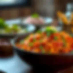 A vibrant bowl of kimchi fried rice garnished with green onions and sesame seeds