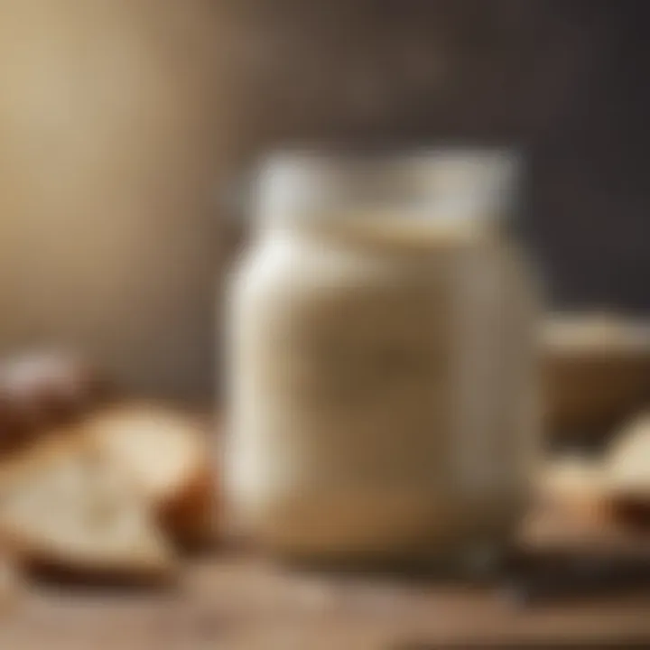 Close-up of King Arthur Sourdough Starter in a jar